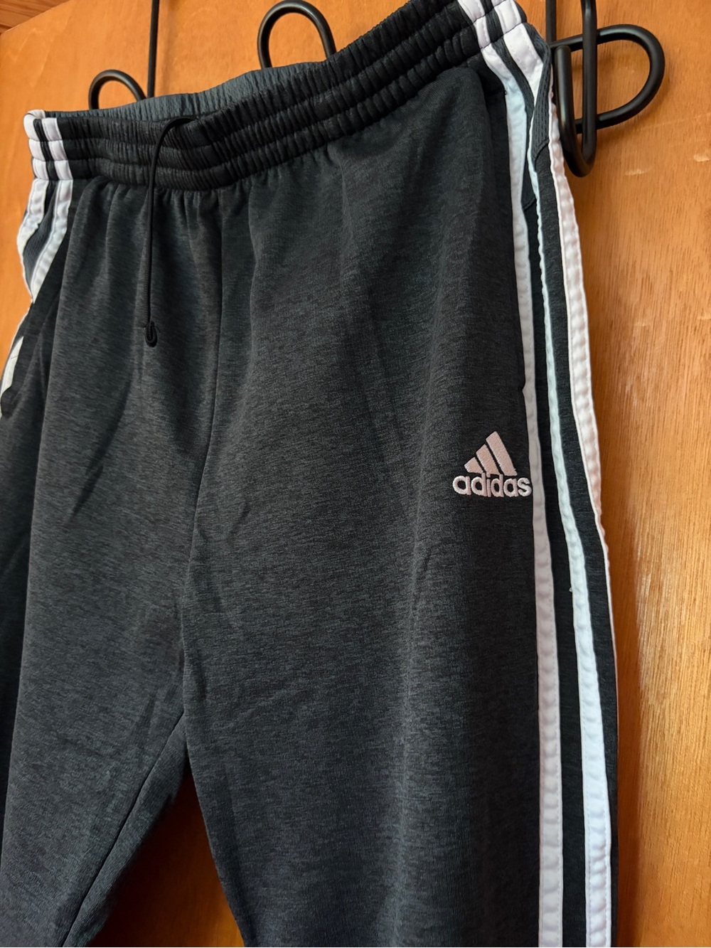 adidas Black Jogger Sweatpants with White Side Stripes